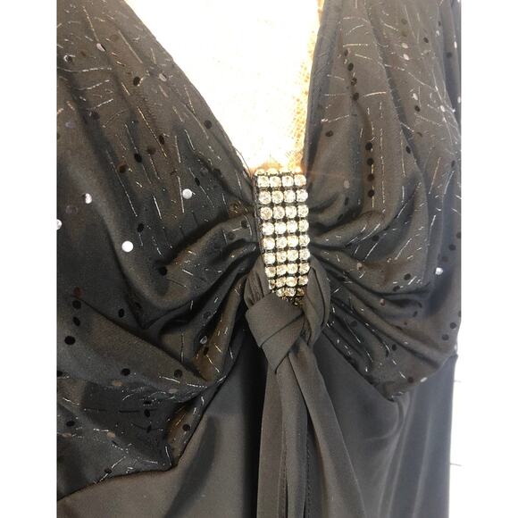 Dressbarn plus collection formal 2 piece outfit black short sleeves  size 24 - Picture 8 of 13